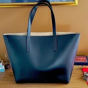 JCrew Large Black Leather Tote